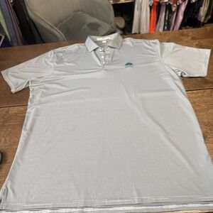 Holderness & Bourne Striped Performance Polo Shirt Blue White XXL Tailored Fit